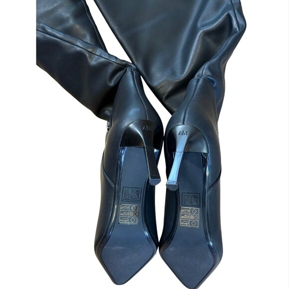 ARMANI EXCHANGE Black High Boot Thin Heel $280 EUC 8.5 - Picture 6 of 8